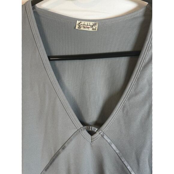 Intimately Free People New Victoria Ribbed Thong Body Suit Long Sleeve Plunge - Picture 3 of 10